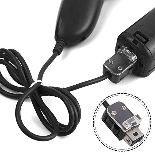 AFUNTA Nunchuck Controllers para Nintendo Wii U, 2 Packs Reemplazo para Wii U Juego de Video - Negro