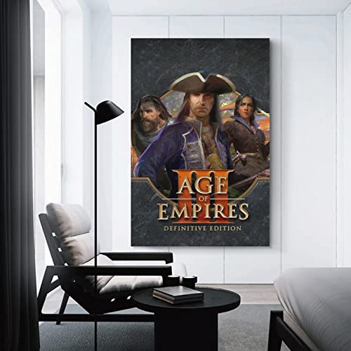 Age of Empires 3 edición definitiva juego cubierta cartel decorativo lienzo pared arte sala de estar carteles pintura dormitorio 12 x 18 pulgadas (30 x 45 cm)