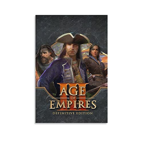 Age of Empires 3 edición definitiva juego cubierta cartel decorativo lienzo pared arte sala de estar carteles pintura dormitorio 12 x 18 pulgadas (30 x 45 cm)