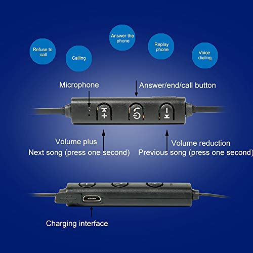 ahanzhu Bluetooth Headset Sports Wireless Small Horn Stereo In-Ear, Running Sports Earbud Headphones Wired