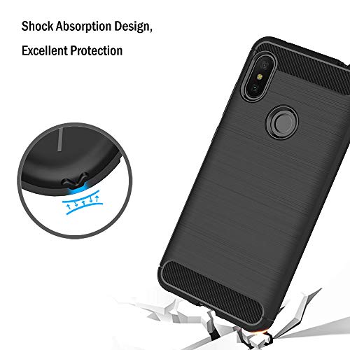 AICEK Funda Xiaomi Redmi Note 6 Pro, Negro Silicona Fundas para Redmi Note 6 Pro Carcasa Xiaomi Redmi Note 6 Pro Fibra de Carbono Funda Case (6,26 Pulgadas)