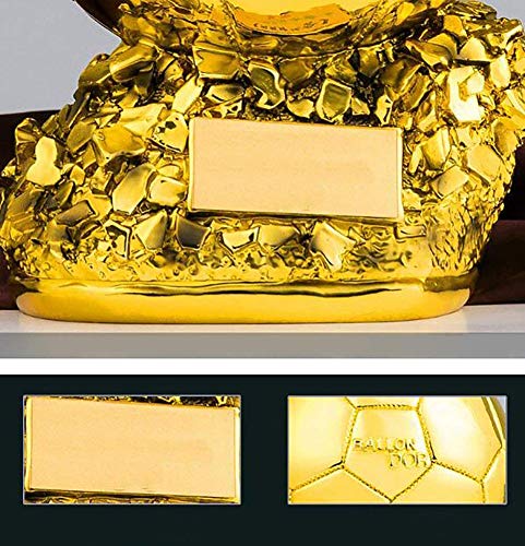 Aida Bz Estatuas Trofeo de Oro, Copia del Trofeo de la Copa de Europa, balón de fútbol en Oro Resina, Personalizada para Imprimir Gratis,12 * 12 * 15cm