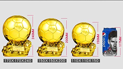 Aida Bz Estatuas Trofeo de Oro, Copia del Trofeo de la Copa de Europa, balón de fútbol en Oro Resina, Personalizada para Imprimir Gratis,12 * 12 * 15cm