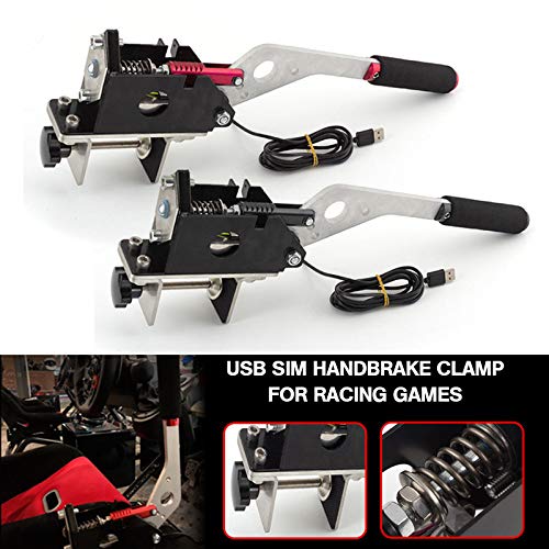 AIHOUSE USB SIM Handbrake PC Windows para Juegos de Carreras G25 G27 G29 T500 Rally de Suciedad, reemplazo de Altura Ajustable fácil Instalar,Rojo