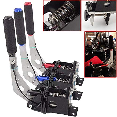 AIHOUSE USB SIM Handbrake PC Windows para Juegos de Carreras G25 G27 G29 T500 Rally de Suciedad, reemplazo de Altura Ajustable fácil Instalar,Rojo