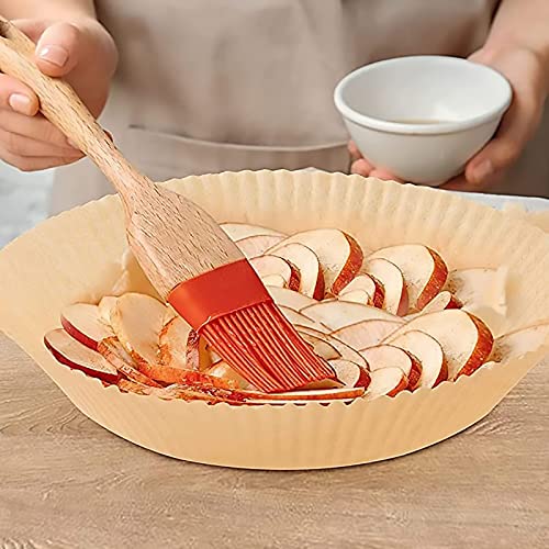 Air Fryer Disposable Paper Liner, Air Fryer Parchment Paper Liners, Round Parchment Paper, Nonstick Baking Paper, for Grill, Cook, Steam, Air Fryers (50pcs)