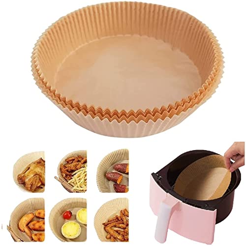 Air Fryer Parchment Paper, Non-stick Disposable Air Fryer Liners,6.3 Inch Round Parchment Paper, Water and Grease Resistant, for Oven, Air Fryer, Baking, Microwave (50 pieces)