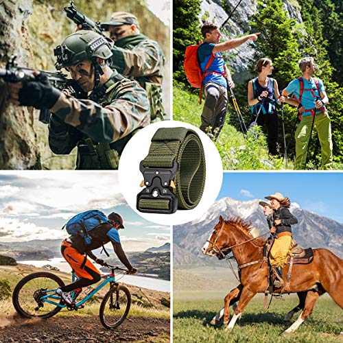 AivaToba Cinturón Táctico para Hombres, Cinturones de Lona de Nailon de Estilo Militar con Hebilla de Metal de Liberación Rápida para el Ejército de Entrenamiento de Caza