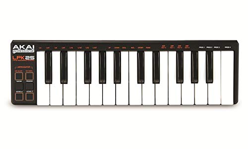 AKAI Professional LPK25 - Teclado controlador USB MIDI de 25 teclas para DAW e instrumentos virtuales en portátiles (Mac/PC) con software de edición incluido