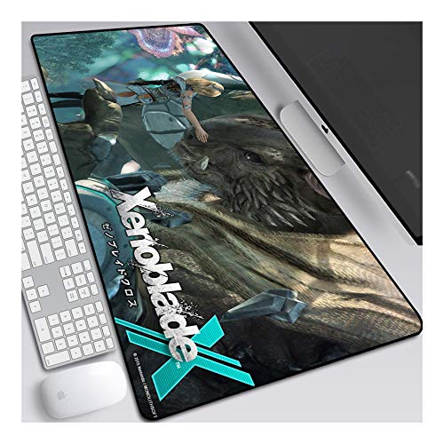 Alfombrilla de ratón Anime Xenoblade Chronicles 800x300mm, alfombrillas para mouse, alfombrilla de ratón para juegos profesional XXL grande con base de goma gruesa de 3 mm, para computadora PC, F