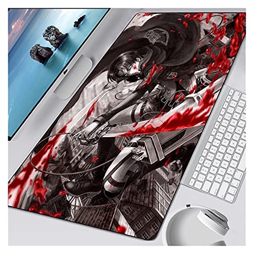 Alfombrilla De Ratón Mousepad Pad Alfombra Alfombra Mouse Pad Anime Gaming Gamer Mouse Desk Esteras (Color : Attack on Titan 16, Size : 70x30 cm)