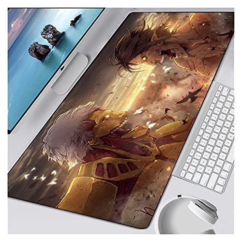 Alfombrilla De Ratón Mousepad Pad Alfombra Alfombra Mouse Pad Anime Gaming Gamer Mouse Desk Esteras (Color : Attack on Titan 18, Size : 80X30cm)