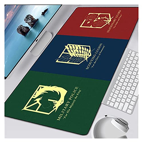 Alfombrilla De Ratón Mousepad Pad Alfombra Alfombra Mouse Pad Anime Gaming Gamer Mouse Desk Esteras (Color : Attack on Titan 5, Size : 80X30cm)