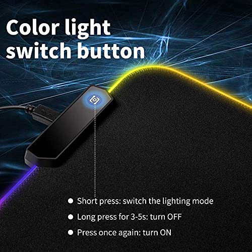 Alfombrillas de ratón Juegos Horizon Zero Dawn, Bordes Cosidos RGB, Retroiluminación LED, 14 Modos De Luces, Alfombrilla De Teclado De Oficina Computadora, 700X300X4Mm