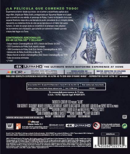 Alien 4k Uhd [Blu-ray]