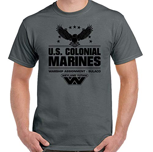 Alien T-Shirt US Colonial Marines Mens Prometheus Covenant Nostromo Weyland Top