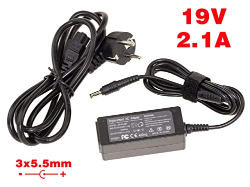 Alimentación para ordenador portátil (19 V, 2,1 A, 3 x 5,5 mm, compatible con Samsung