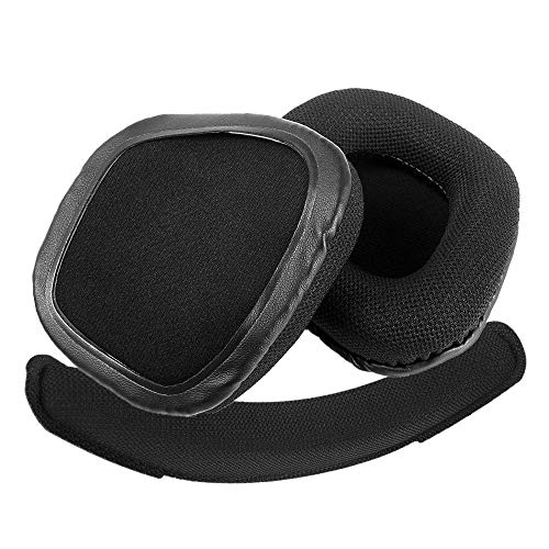 Almohadillas de repuesto para auriculares de diadema compatibles con Corsair Void Void Pro 7.1 espuma viscoelástica para reparación de almohadillas (espuma de tela+diadema)