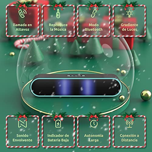 Altavoz Bluetooth Potente Portátil con luz LED 4+1 Altavoz inalámbrico Hi-Fi Estéreo Sonido Bluetooth 5.0 Construido en Micrófono Manos Libres/Modo AUX