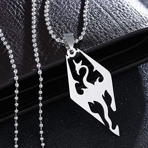 Alushisland Collar Europeo Y Americano The Elder Scroll Skyrim Pterosaurio Colgante De Acero Inoxidable con Cadena