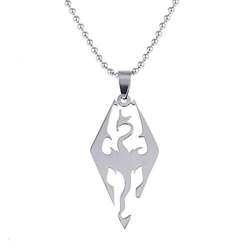 Alushisland Collar Europeo Y Americano The Elder Scroll Skyrim Pterosaurio Colgante De Acero Inoxidable con Cadena