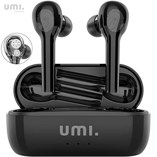 Amazon Brand-Umi Auriculares inalámbricos Bluetooth 5.0 con Hybrid Drivers Quad Umibuds Altavoces de grafeno duales dinámicos Auriculares Bluetooth inalambricos estéreo IPX7 Resistentes al Agua
