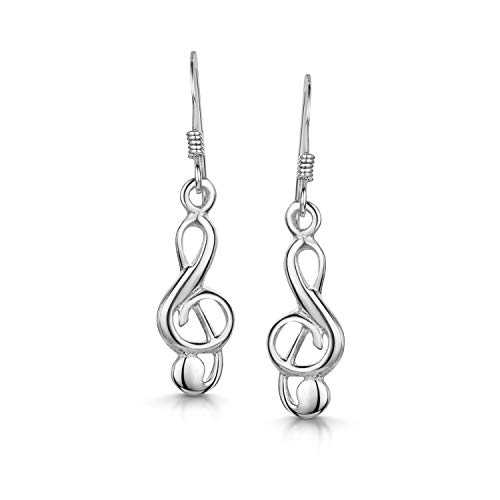 Amberta Pendientes Colgantes para Mujer en Plata de Ley 925: Clave de Sol