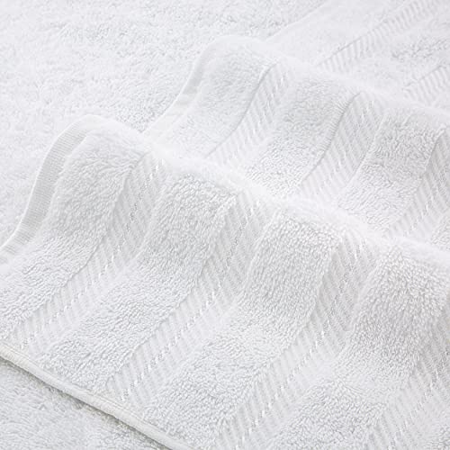 American Soft Linen - Juego de toallas que incluye 2 toallas de baño, 2 toallas de mano y 2 toallas de tocador supersuaves y absorbentes confeccionadas con 100 % algodón turco, para baño y cocina - Blanco luminoso