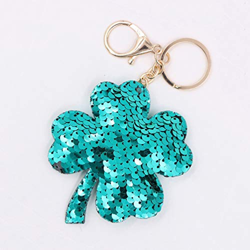 Amosfun Trébol Llavero Día de San Patricio Lentejuelas Llavero de Cuatro Hojas Regalo de Llavero Afortunado Día de San Patricio Decoraciones Llavero para Amigos de La Familia 6 Piezas