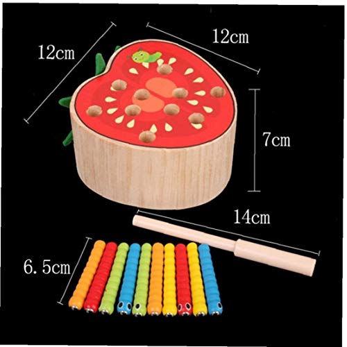 AMOYER Bebé Montessori educativos de Madera Juguetes Entre Padres e Hijos Interactivo Cierre magnético Worms Juguete Juego de Matemáticas en Color cognitiva para niños