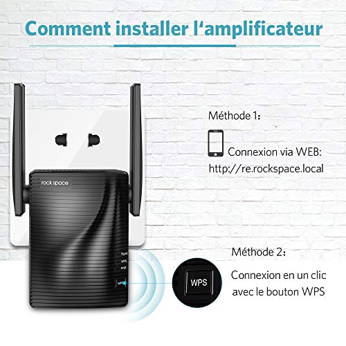 Amplificador Señal WiFi 1200mbps, Repetidor WiFi Largo Alcance Doble Banda 5G & 2.4G, con Puerto Gigabit, Extensor de WiFi con Ap Modo, Instalación WPS, Version 2021