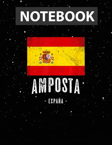 Amposta Spain | ES Flag, City - Bandera Ropa - Notebook Jounal Lined / 130 Pages / Large 8.5''x11''
