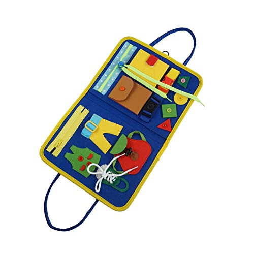 ampusanal Montessori Bebé Activo Tablero Ocupado Juguetes Educativo Temprano de Habilidades Básicas para la Vida para Aprender Cremallera Broche Hebilla Juegos para Bebés Niños de 1 2 3 4 5 everywhere