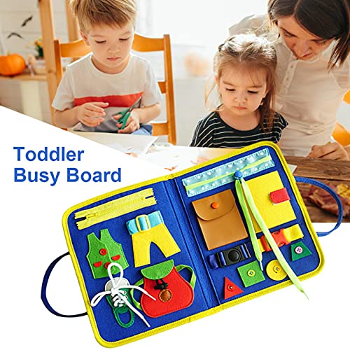ampusanal Montessori Bebé Activo Tablero Ocupado Juguetes Educativo Temprano de Habilidades Básicas para la Vida para Aprender Cremallera Broche Hebilla Juegos para Bebés Niños de 1 2 3 4 5 everywhere