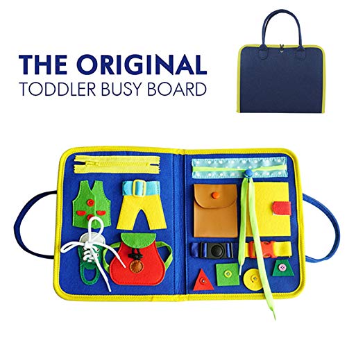 ampusanal Montessori Bebé Activo Tablero Ocupado Juguetes Educativo Temprano de Habilidades Básicas para la Vida para Aprender Cremallera Broche Hebilla Juegos para Bebés Niños de 1 2 3 4 5 everywhere