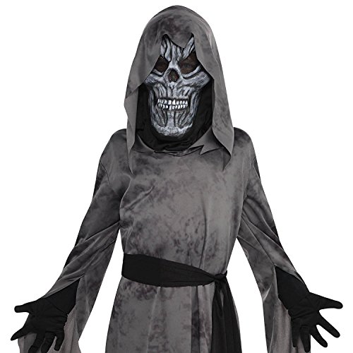 amscan-Black Hooded Costume-Age 4-6 Years-1 Pc Disfraz de Ghoul con Capucha Negra – Edad 4 – 6 años – 1 Pieza, Multicolor, (845694)