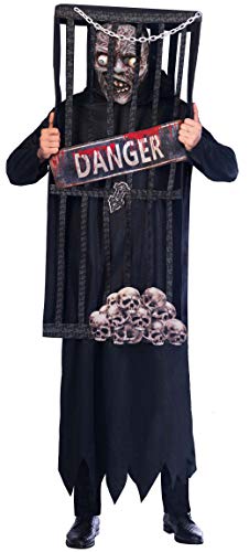 amscan Caged Ghoul Costume Adults-Standard Size-1 Pc Disfraces, Negro Metalizado, Tamaño estándar para Hombre