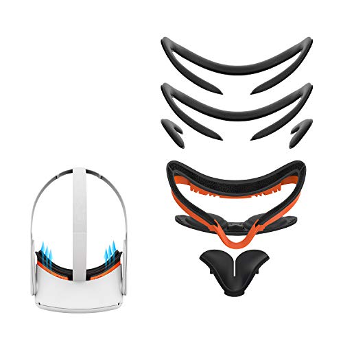 AMVR-Soporte de interfaz suave para ventilación facial de realidad virtual y antifugas de piel sintética con luz antifugas, accesorios de comodidad personalizados,juego de 7 piezas para Oculus Quest 2