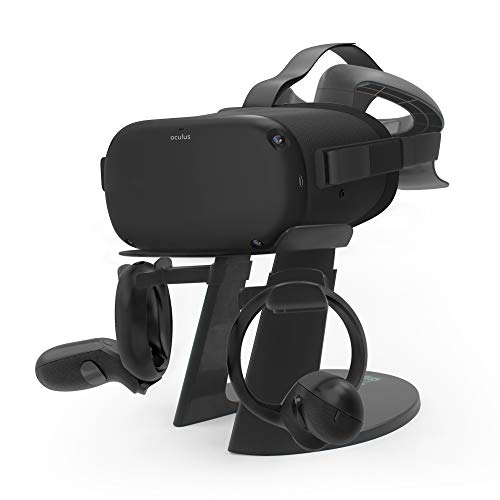 AMVR VR Stand,Headset Display Holder and Controller Mount Station para Oculus Quest/Quest 2 Rift or Rift S Headset and Touch Controllers