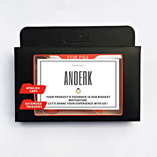 ANDERK Joystick Thumbstick Caps - Accesorios de Controlador de juego, Accesorios Esenciales para el Juego mando PS4 [playstation_4], Orange