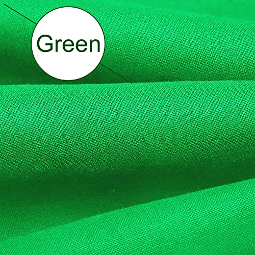 Andoer Fondos Fotográficos, 2x3M Chroma Key Lavable e Ironable Pantalla Verde Tejido de Algodón y Poliéster Backdrop para Estudio Fotografía, Vídeo y Televisión Tela Verde con 3 Pinzas
