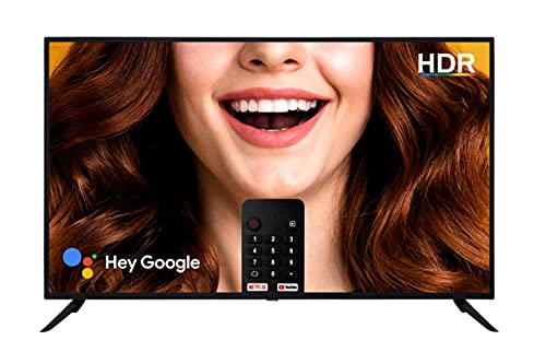 Andrino 43 Pulgadas 4K Smart TV AN43U01 Televisor 109 cm UHD LED Sintonizador T2/S2/C Android TV, Asistente de Google, Play Store, Prime Video, Netflix, DAZN, HBO MAX, Chromecast Wi-Fi Bluetooth HDR