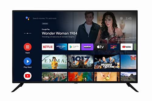 Andrino 43 Pulgadas 4K Smart TV AN43U01 Televisor 109 cm UHD LED Sintonizador T2/S2/C Android TV, Asistente de Google, Play Store, Prime Video, Netflix, DAZN, HBO MAX, Chromecast Wi-Fi Bluetooth HDR