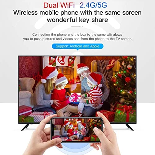 Android TV Box 10.0,【4GB RAM 64GB ROM】QPLOVE Q6 Smart TV Box Android H616 Quad Core 64Bits 2.4G/5GHz WiFi BT 5.0 3D 6K HD Con Mini Wireless Keyboard