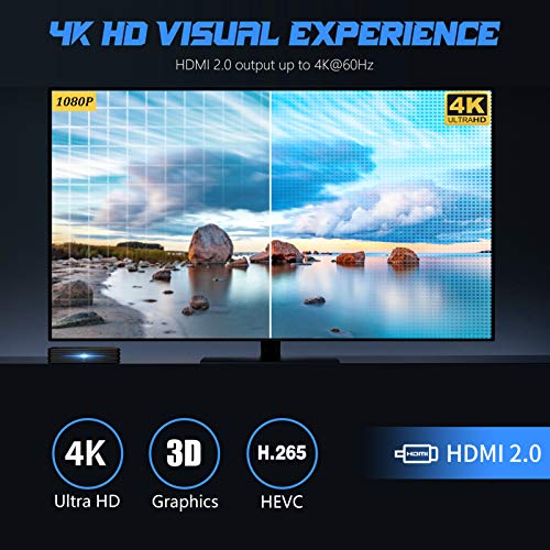 Android TV Box 10.0【4GB RAM+64GB ROM】 Bqeel TV Box 10 RK3318 Quad-Core 64bit Cortex-A53 con 2k*4K UHD H.265 , 5GHz / 2.4GHz WiFi ,BT 4.0 ,USB 3.0 Smart TV Box