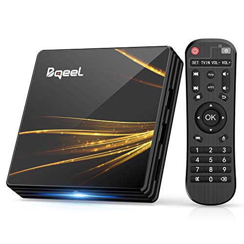 Android TV Box 10.0【4GB RAM+64GB ROM】 Bqeel TV Box 10 RK3318 Quad-Core 64bit Cortex-A53 con 2k*4K UHD H.265 , 5GHz / 2.4GHz WiFi ,BT 4.0 ,USB 3.0 Smart TV Box