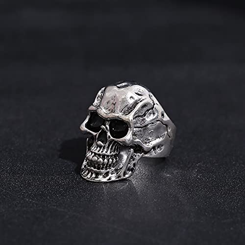 Anillo Gótico Steam Punk De Halloween - Anillo De Calavera De Demonio De Terror Vintage, Anillo Apilable Unisex De Motociclista De Hip Hop Apilable, Hombres Y Mujeres, Calavera