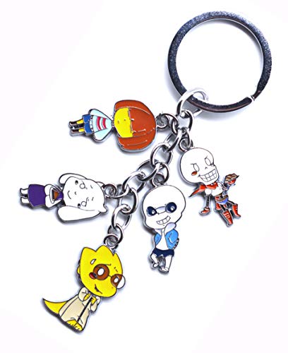 Anime Domain Llavero de Undertale con 5 Figuras Chibi