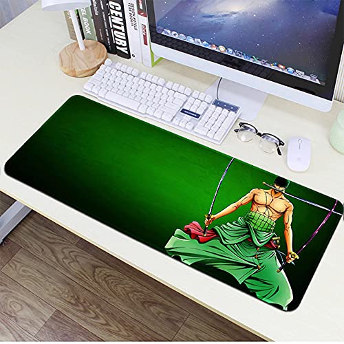 Anime One Piece Alfombrilla de Ratón Extragrande XXL con Base de Goma Antideslizante para PC, Ordenador Portátil, Mouse Pad para Juegos 900x400x3mm