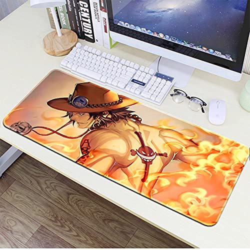 Anime One Piece Alfombrilla de Ratón Extragrande XXL con Base de Goma Antideslizante para PC, Ordenador Portátil, Mouse Pad para Juegos 900x400x3mm